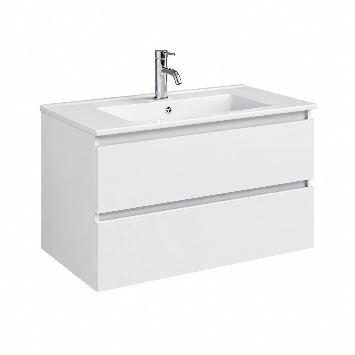 Ensemble de meubles de salle de bain, avec tiroirs, coloris blanc, pour la salle de bain