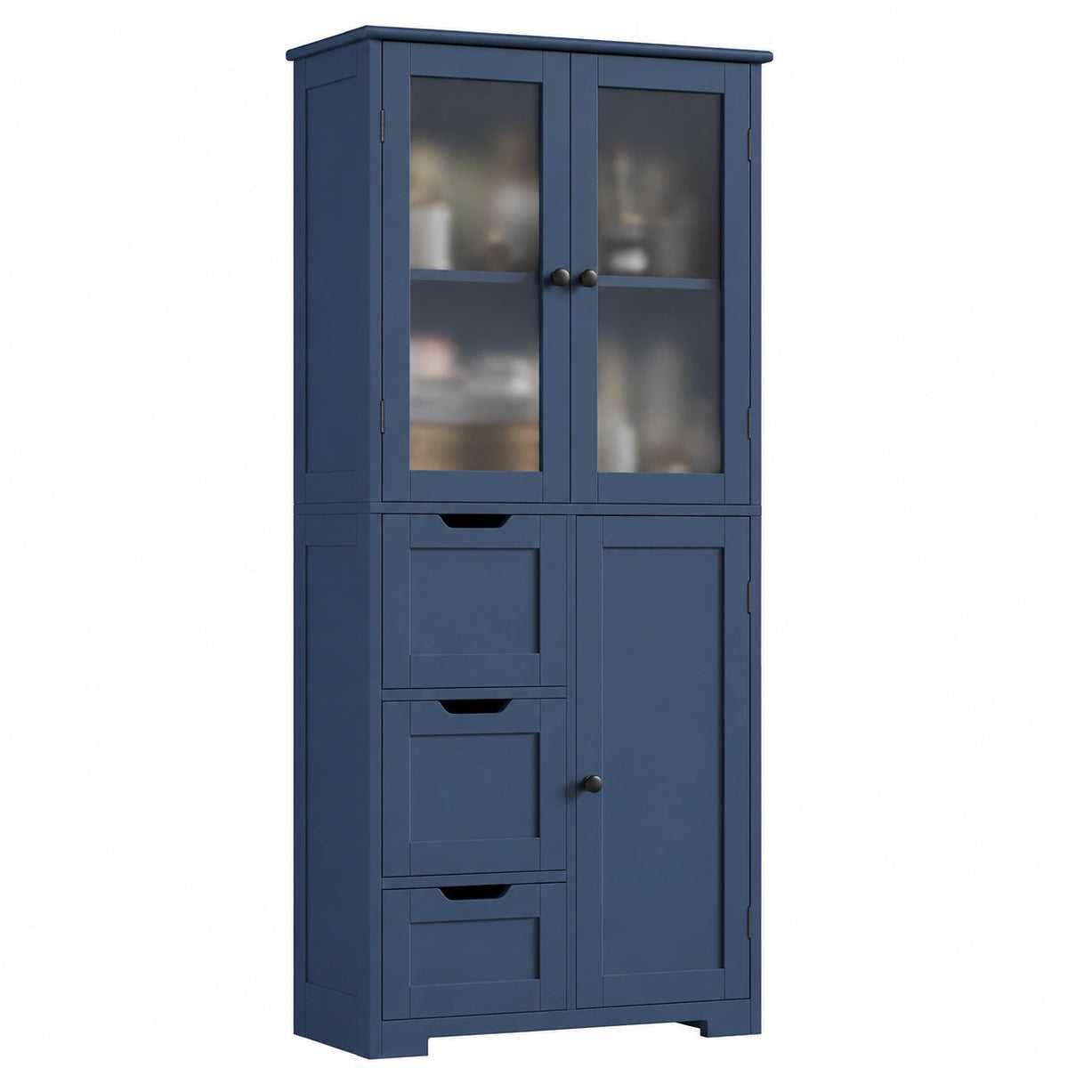 Armoire, avec rangement, avec tiroirs, avec portes, coloris bleu, 143,2 x 60 x 30 cm, pour la chambre