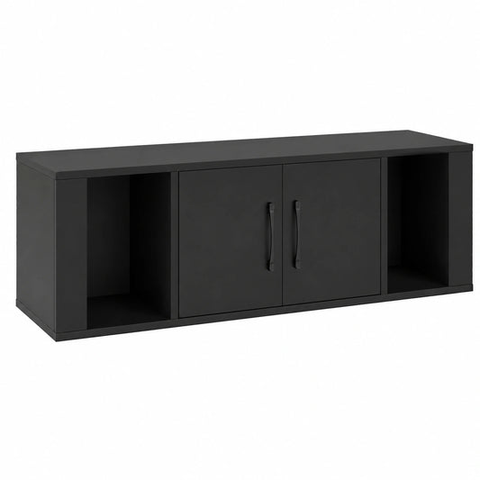 Armoire, avec rangement, avec étagères, avec portes, coloris noir, 108 x 33 x 30,5 cm, pour la chambre
