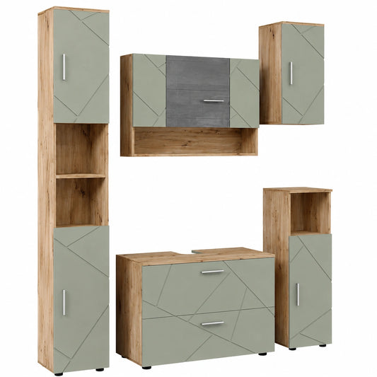 Ensemble de meubles de salle de bain, coloris vert, pour la salle de bain