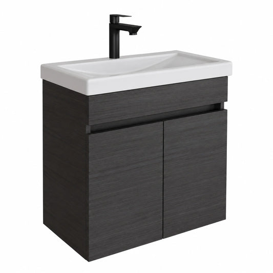 Ensemble de meubles de salle de bain, coloris anthracite, 63 x 60 x 36,5 cm, pour la salle de bain