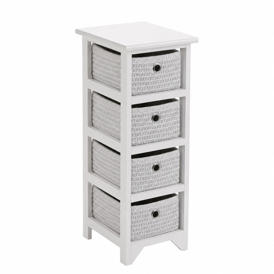 Armoire, avec rangement, avec tiroirs, coloris blanc, 72 x 30 x 25 cm, pour la chambre