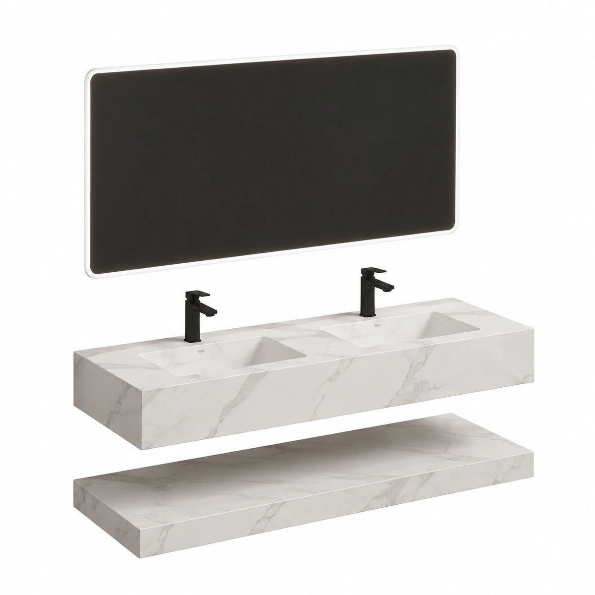 Ensemble de meubles de salle de bain, coloris blanc, pour la salle de bain