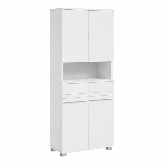 Armoire, réglable, avec rangement, avec tiroirs, 30 x 60 x 170 cm, coloris blanc, pour la chambre