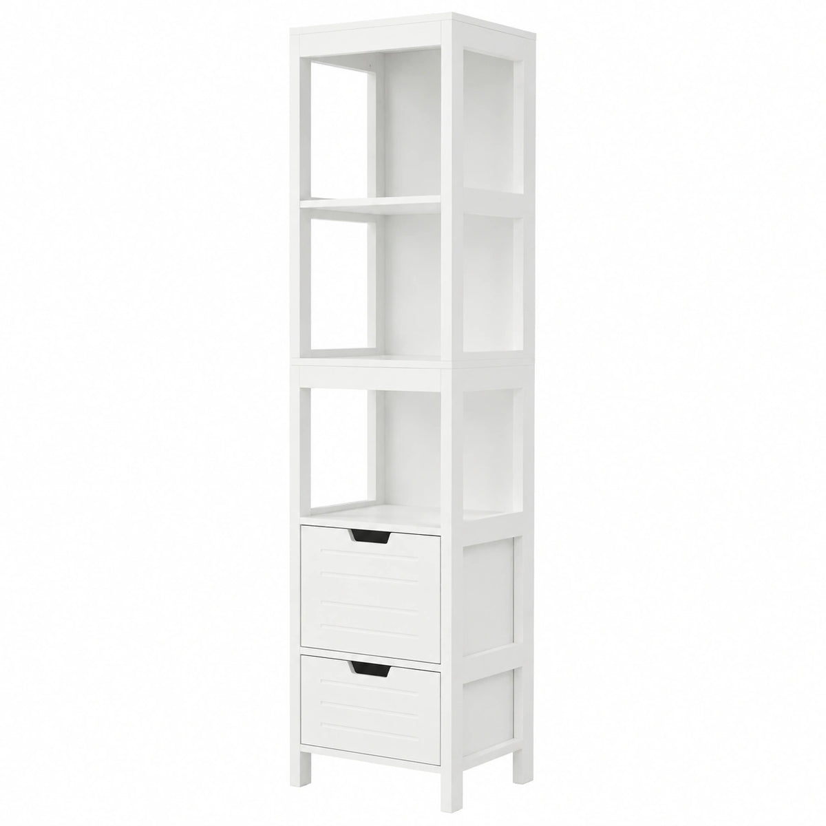 Meuble polyvalent, avec rangement, avec tiroirs, 30 x 30 x 145 cm, coloris blanc, pour les espaces de vie